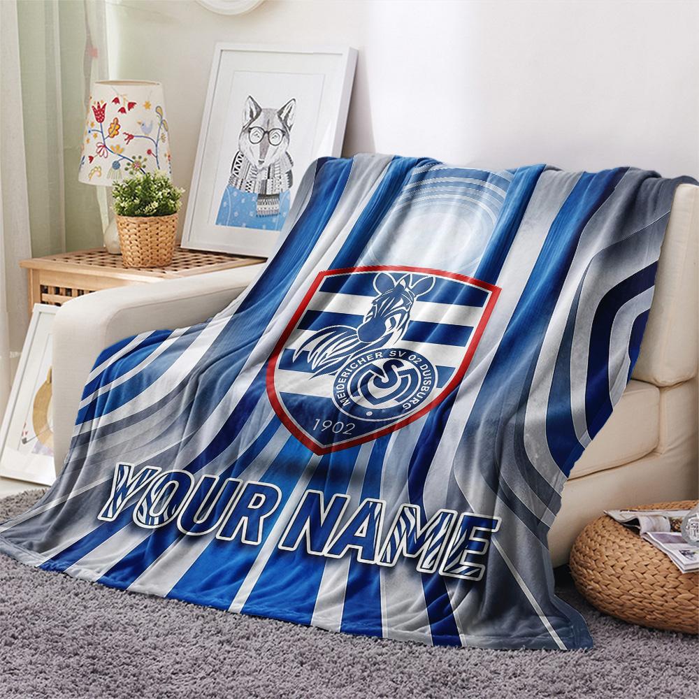Custom Name Meidericher SV 02 Duisburg Flannel Blanket, High quality Comfortable for All Seasons, Home Decor, Warmth and Comfort