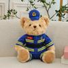New Style Police Bear Doll Cute Firefighter Police Officer Reflective Riding Suit Plush Toy Traffic Police Bear Doll