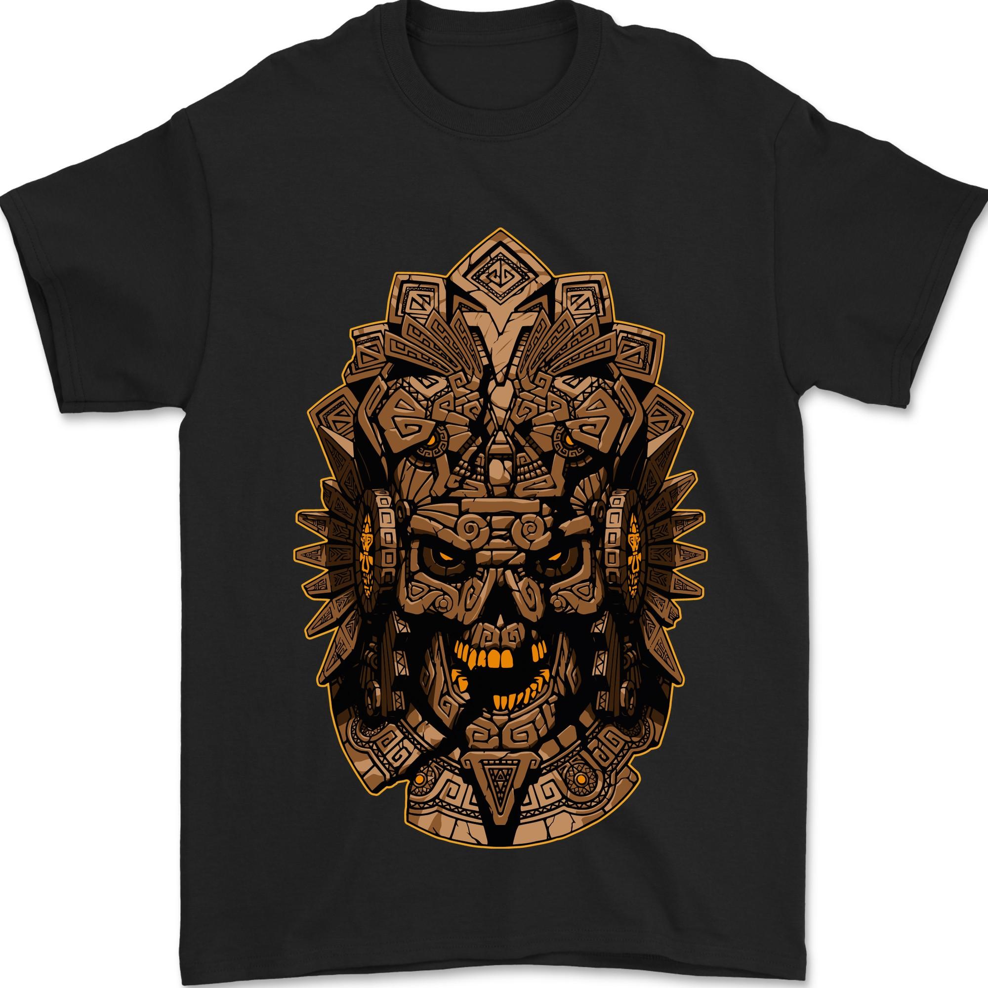 Aztec Skull Mens T-Shirt 100% Cotton XXXL