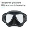 Tauchmaske für Erwachsene mit Sehstärke, Myopie, mit gehärtetem Glas, Antibeschlag-Spray, Silikonrand, Klar Schwarz