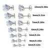 Comfortable Stainless Steel 6 Prong Round Zirconia Earrings for Sensitive Skin With White and Colored Stone Options