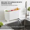 Mini Sink Top Garbage Bin With Drainage Holes For Kitchen Waste Sorting And Storage