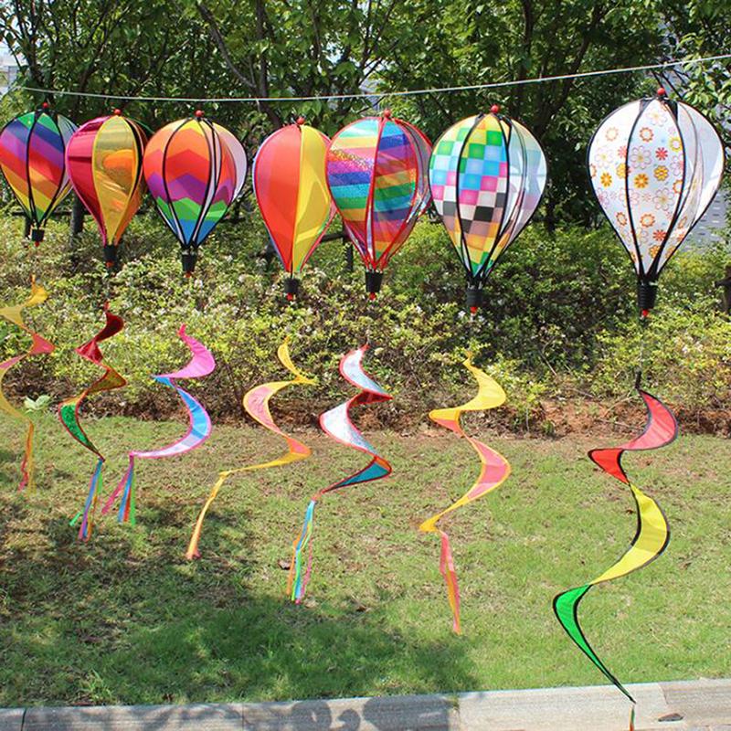 

1Pc Striped Hot Air Balloon For Children Toy Random Color Gift Wind Spinner One Size