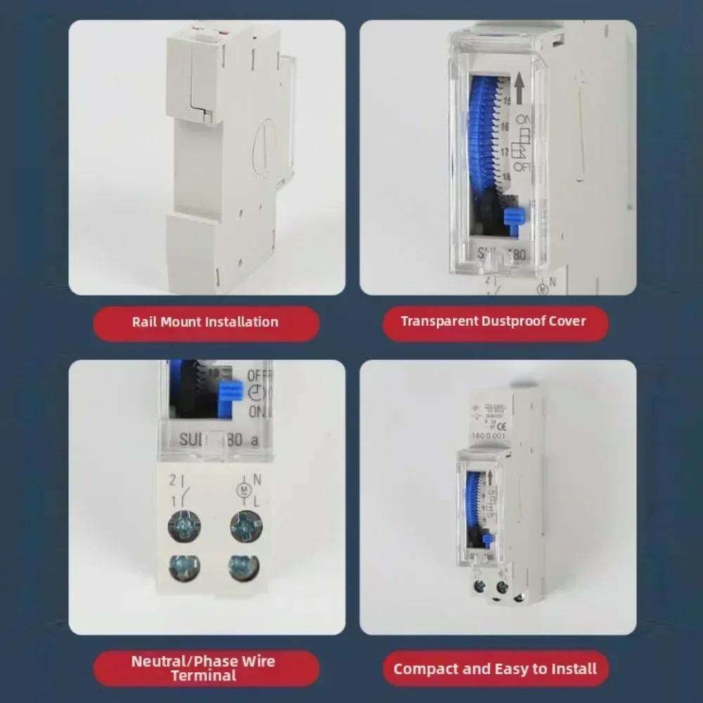 Mechanical Timer SUL180A with 15 Minute Analog Delay for DIN Rail Mount Suitable for Residential and Commercial Use