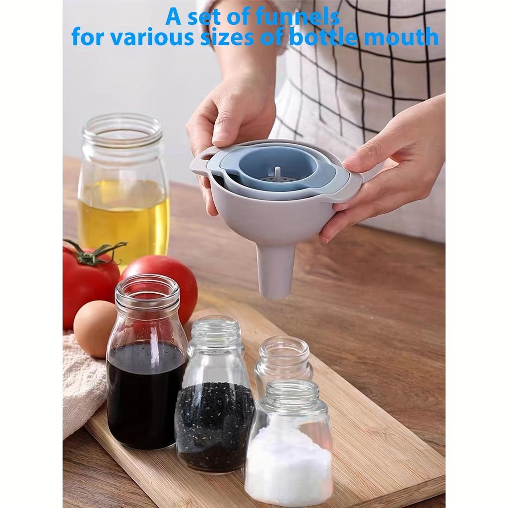 Set of Funnels for Filling Bottles Funnels with Detachable Strainer Filter Oil Funnel Funnel for Liquid Dry Ingredients and Powder