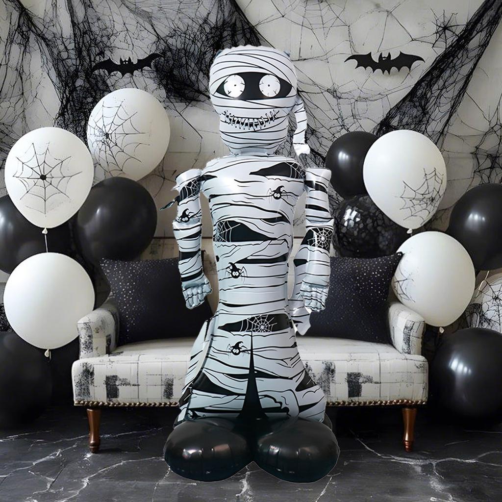 1pc Standing Large Mummy Foil Balloon, Horror Theme Props, Suitable for Halloween Party Decoration, Horror Theme, Ghost Party