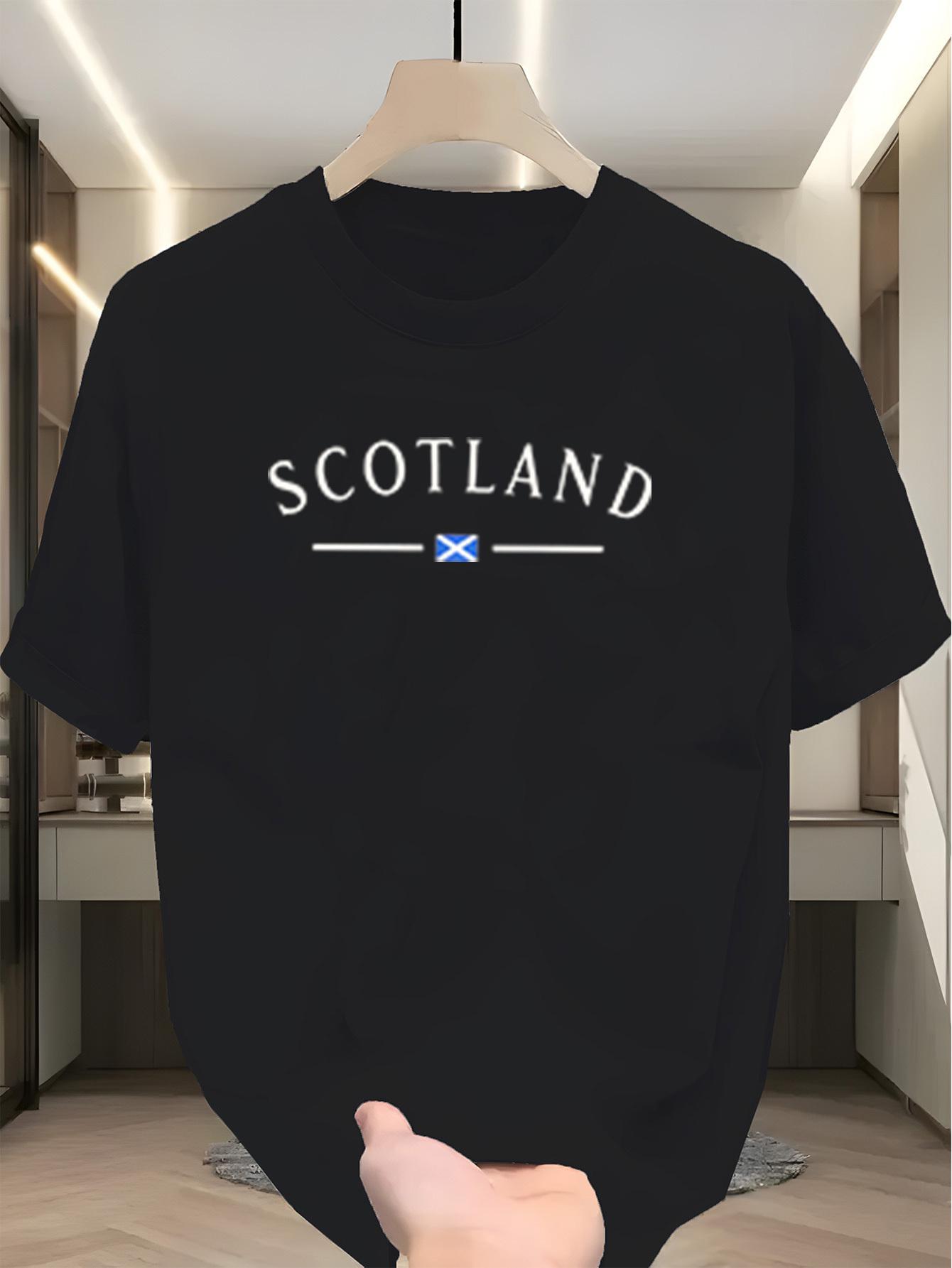 Men S Short-Sleeve T-Shirt with SCOTLAND Letter Print S