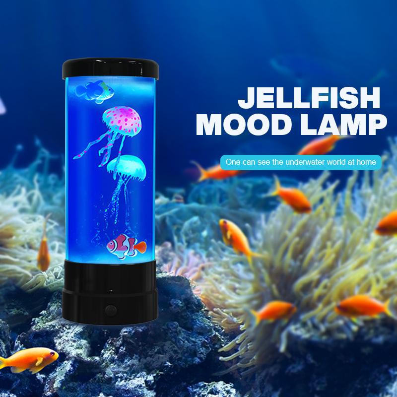 Jellyfish Fish LED Night Light, Bionic Design, Bedside Desk Ornament Lamp, Premium Ambient Light