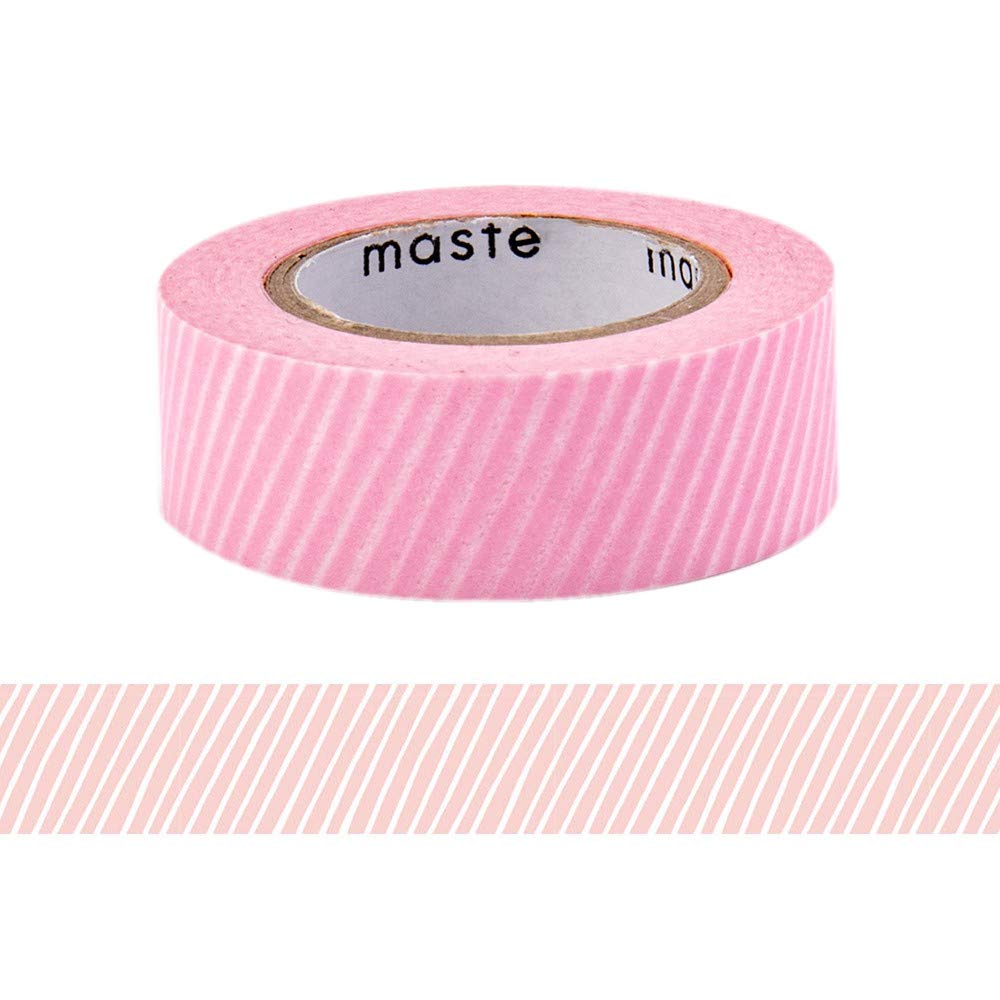 

masking small 15mm x striped Water-based tape, roll, 10m, pink, MST-FA1 розовый