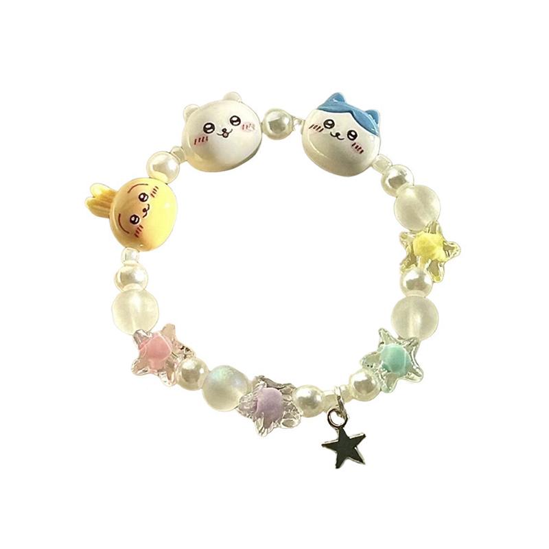 Brățară elastică reglabilă cu margele din desene animate anime pentru femei, fete, rafinată, brățară Kawaii, accesorii de bijuterii, cadouri