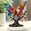1 PIEZA Mariposa de Vidrio Colorido y Decoración Árbol de la Vida Exclusivo Día de San Valentín Decoración Hogar Oficina Adorno de Moda