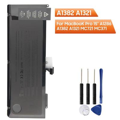 Replacement Battery For MacBooK Pro 15" A1382 A1321 A1286 A1382 A1321 MC721 MC371 Tablet Battery 77.5Wh