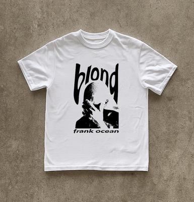 Camiseta gráfica retro del rapero Frank, ropa de hip hop para hombre, álbum Ocean, camisetas Y2k, camiseta unisex de algodón de gran tamaño a la moda rubia