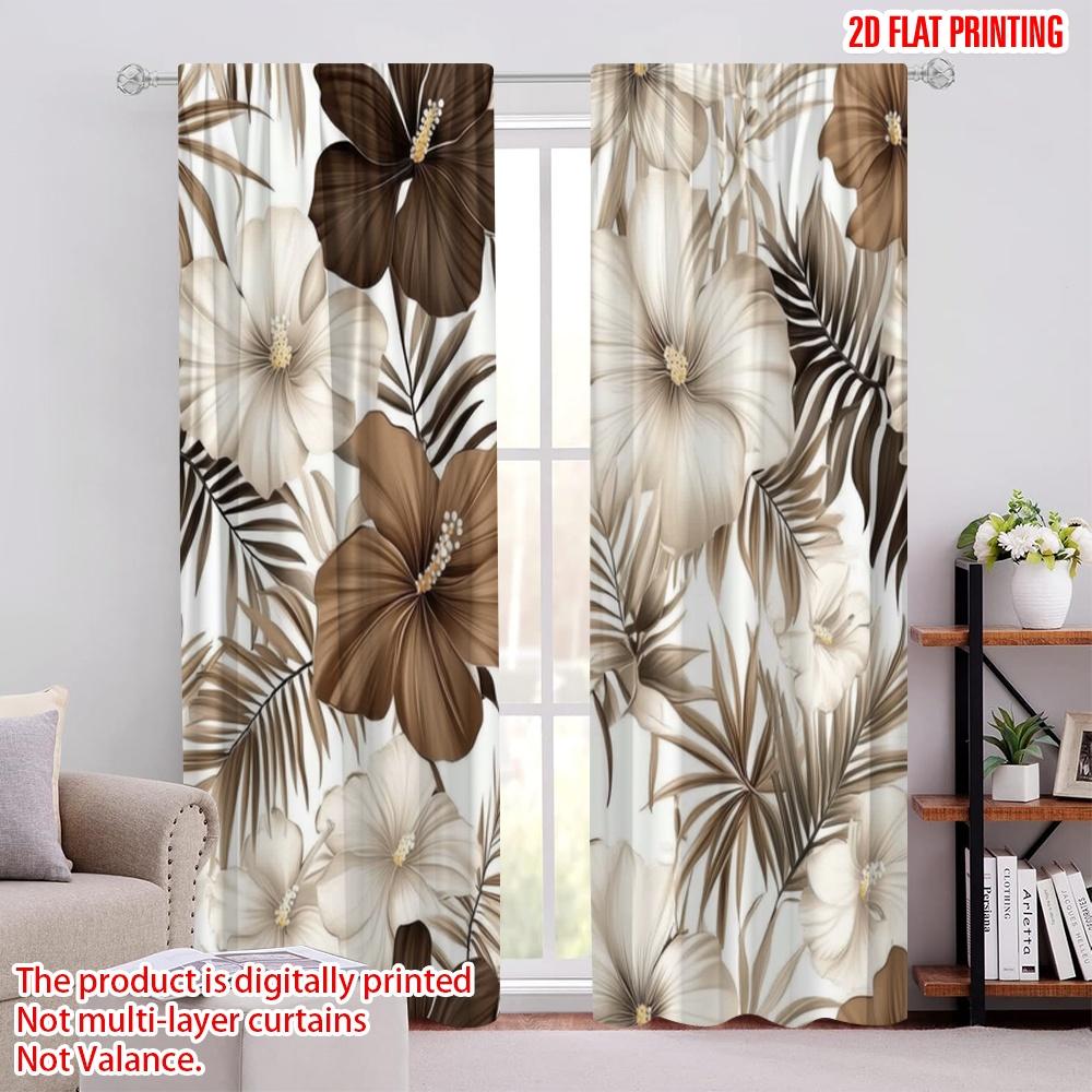 

2 шт., 2D печать на плоскости Современные шторы Тропический цветок Универсальная ткань (без удилища) Арт-деко Праздничный Идеально для 52.50 × 116.00 cm 2 pcs