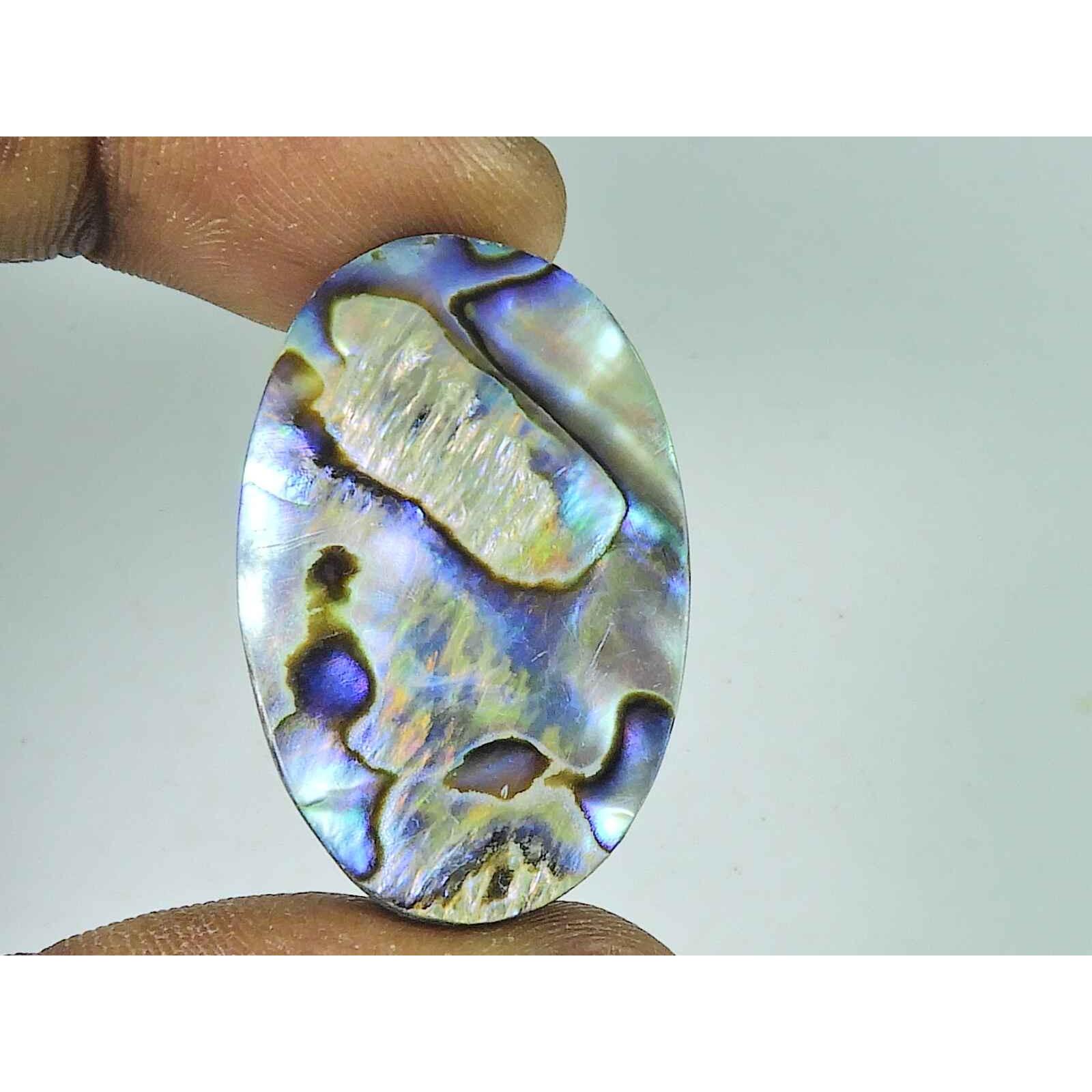 

22X35X07MM Natural Abalone Shell Oval Shape cabochon loose Gemstone 53Cts. SK-4273