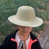 Cappello a visiera con tesa larga per bambina bambino unisex uncinetto paglia naturale cappello da contadino per bambini cappello Panama cappello a visiera per bambini