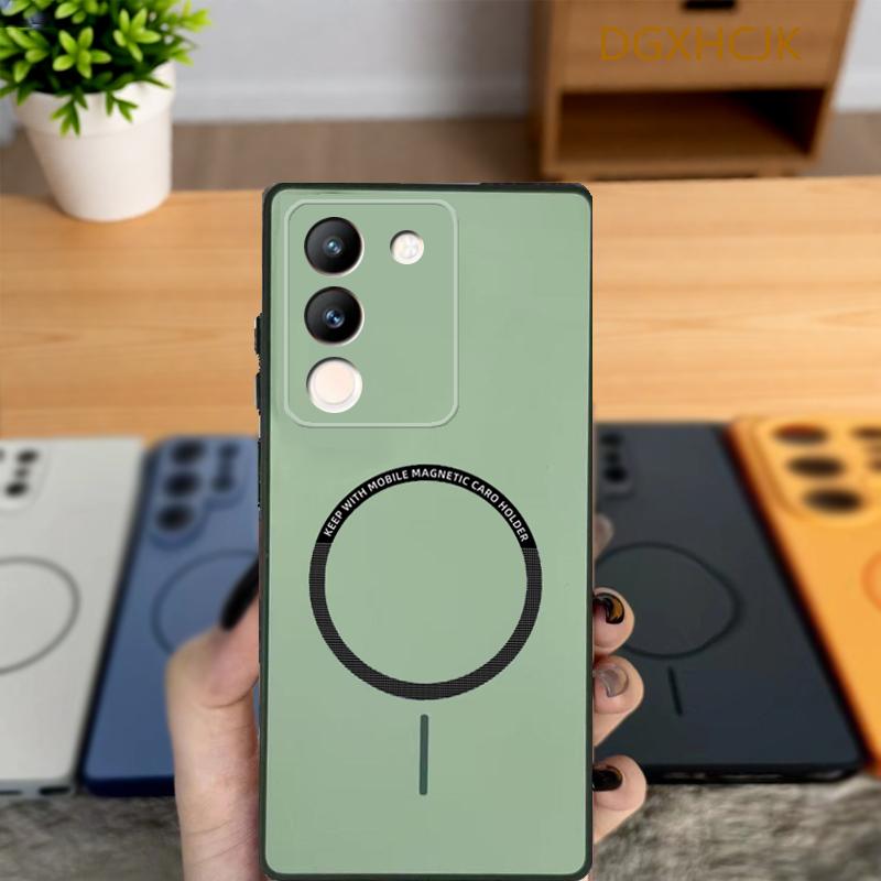 Für Vivo V29e Hülle Vivo V30 Lite 5G Handyhülle vivo Y200 5G Abdeckung Vivo V29E Stoßfeste Farbe Magnetische Harte Silikon-Rückseite
