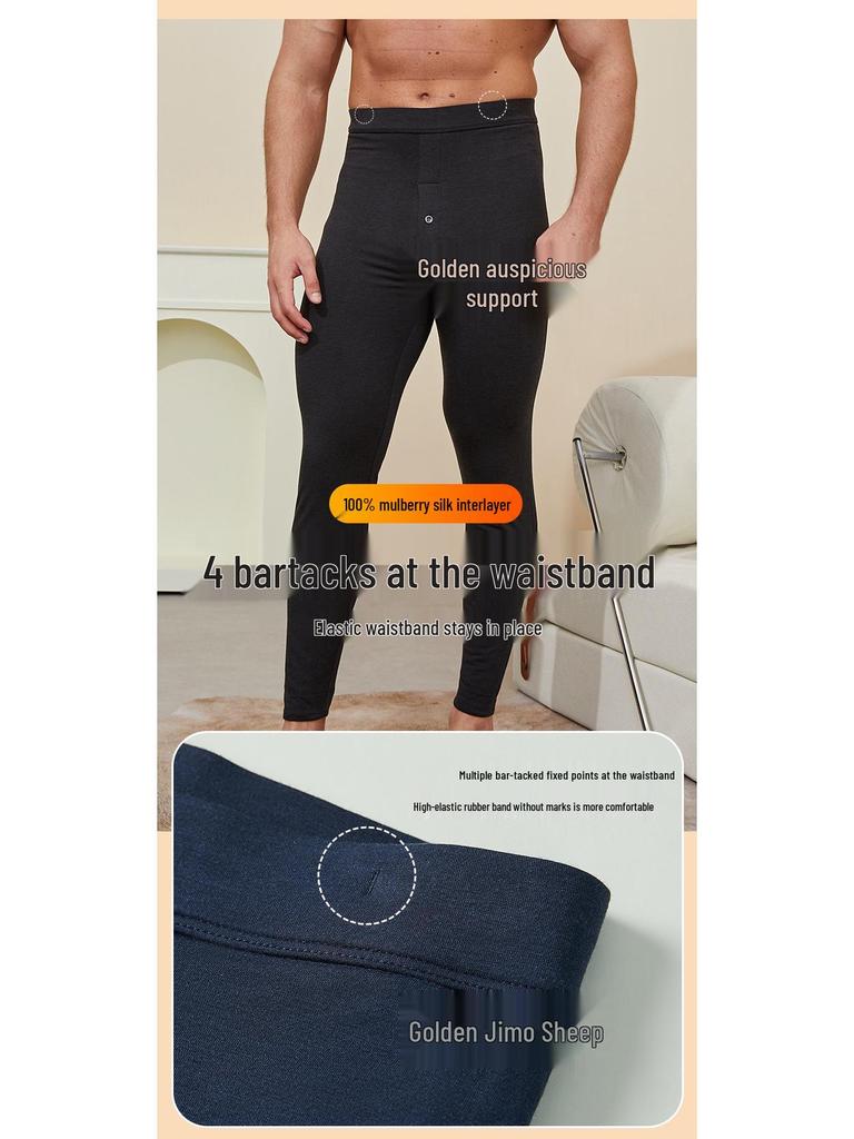 100% gefüllte Herren- und Damen-Warmbaumwollhosen aus Maulbeerseide, verdickte Winterleggings, schlankmachend, mit Fleece gefüttert für den Herbst.