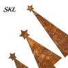 Metal Garden Ornaments 3 Pcs Christmas Tree Ornament Set, Star-Topped Yard Decorations, Rustproof Comfortable Accents Lightweight Holiday Decor