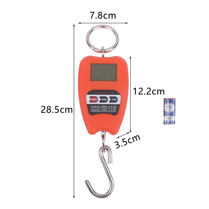200Kg Electronic Luggage Scale Portable Digital Hanging Scales Lcd Display Travel High Accurate Handheld Weighing Tool