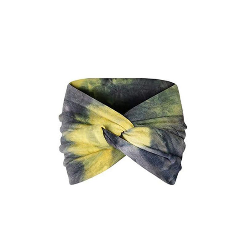 Yoga Sports Headband Elastic Non-slip Wide Headband Tie-dye Headband Exercise Running Sweat-absorbent Women's Headband