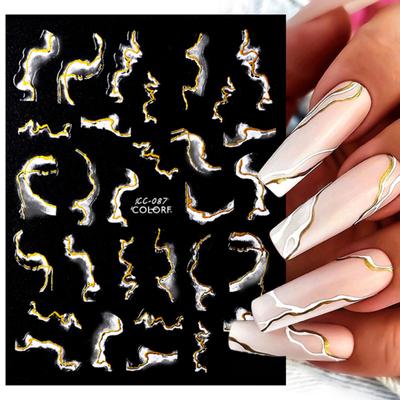 1 Sheet Ultra-Thin Removable Self Adhesive Nail Sticker Marble Ink Blooming Abstract Manicure Sticker Nail Supplies