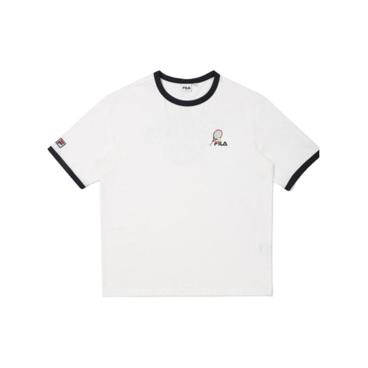 FILA T Shirts Unisex White Crew Neck Moderate Straight Fit FS2RSE2303X-OWH 95