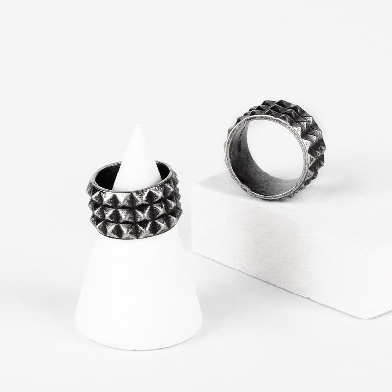 Nordic Luxury Retro Square Titanium Steel Minimalist Geometric Couple Ring