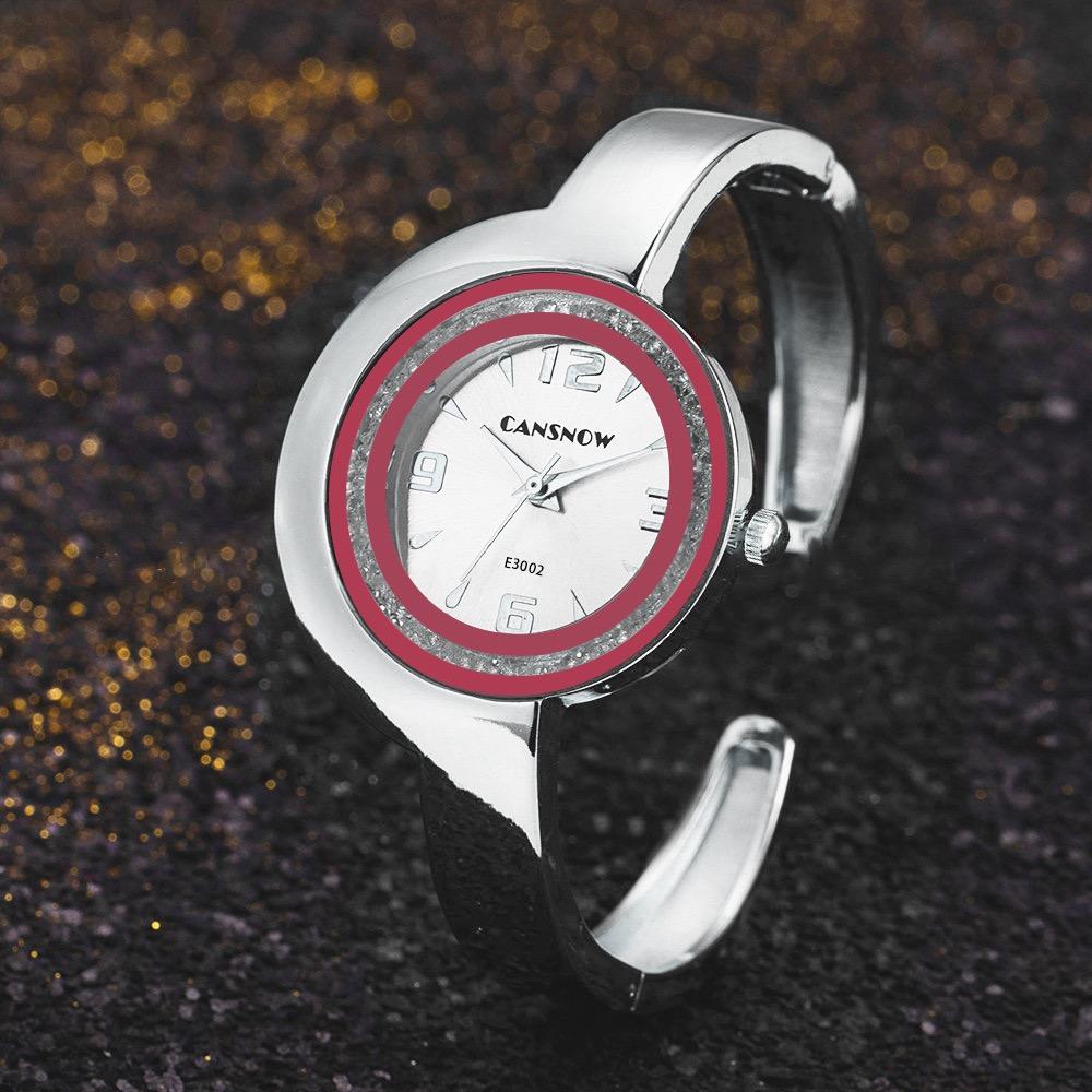 New CANSNOW Women's Bracelet Watch Rose Gold Case Shining Crystal Women's Quartz Watch Creative Fashion Women Dress Wristwatch