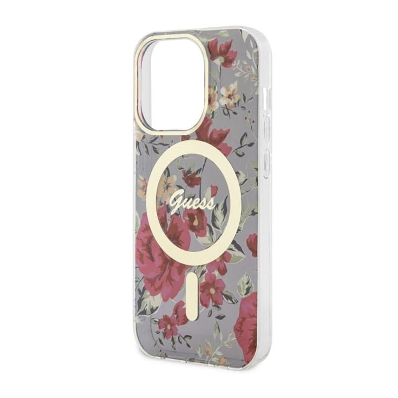 Guess Flower Magsafe - Etui Iphone 14 Pro (Zielony)