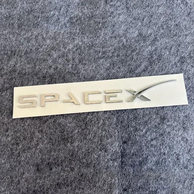 3D ABS Letters Sticker SPACEX For Tesla Rear Tailgate Trunk Emblem Badge Car Stickers Decal for Model 3/Y/X/S