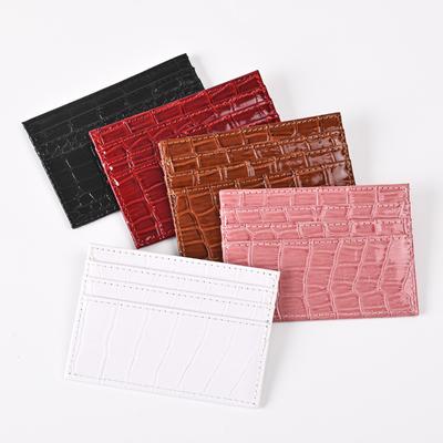 Crocodile Pattern Card Holder Wallet Pu Leather Thin Women's  Business Credit Card Case Bag Student Id Bus Card Cover Purse