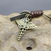 Men's Retro Caduceus Medical Symbol Keychain with Angel Wings Pendant