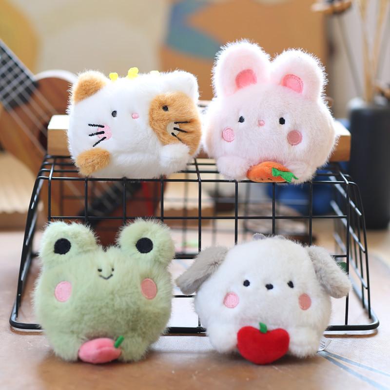 Cute Little Frog Pendant Plush Toy Doll Kitten Bunny Bag Hanging Keychain Doll