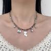 Adjustable Length Neckchain Dog Pendant Necklace Unique Bone Chain Choker Party Jewelry Stylish Feminine Neck Accessory