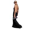 European and American women's clothing temperament drape banquet dress dress sexy hollow big halter swing neck fishtail skirt women