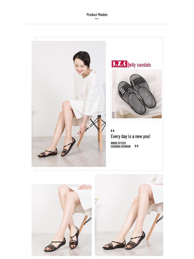 2024 Sommer Damen Jelly Fish Mund Ballerinas - Strand- & Reise Kristall Sandalen