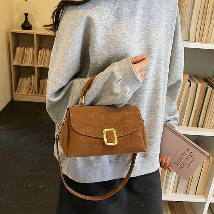 Borsa quadrata opaca da donna a spalla/sottobraccio