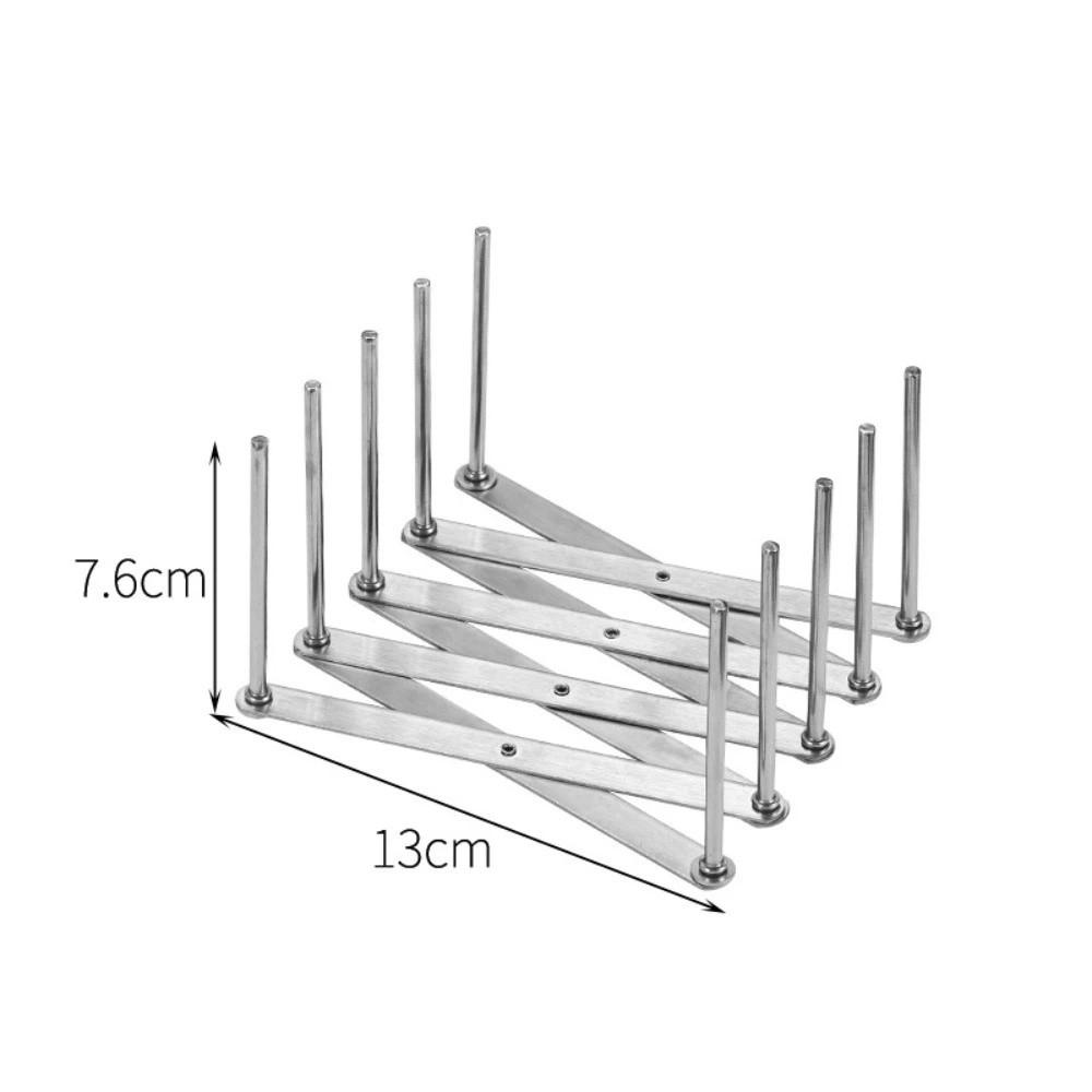 Stainless Steel Dish Rack Organizer with Drainage Retractable Dish Stand Foldable Reusable Dish Holder Shelf Kitchen