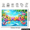 2D Colorful Summer Banner with Waves, Sun & Flamingo for Photoshoot