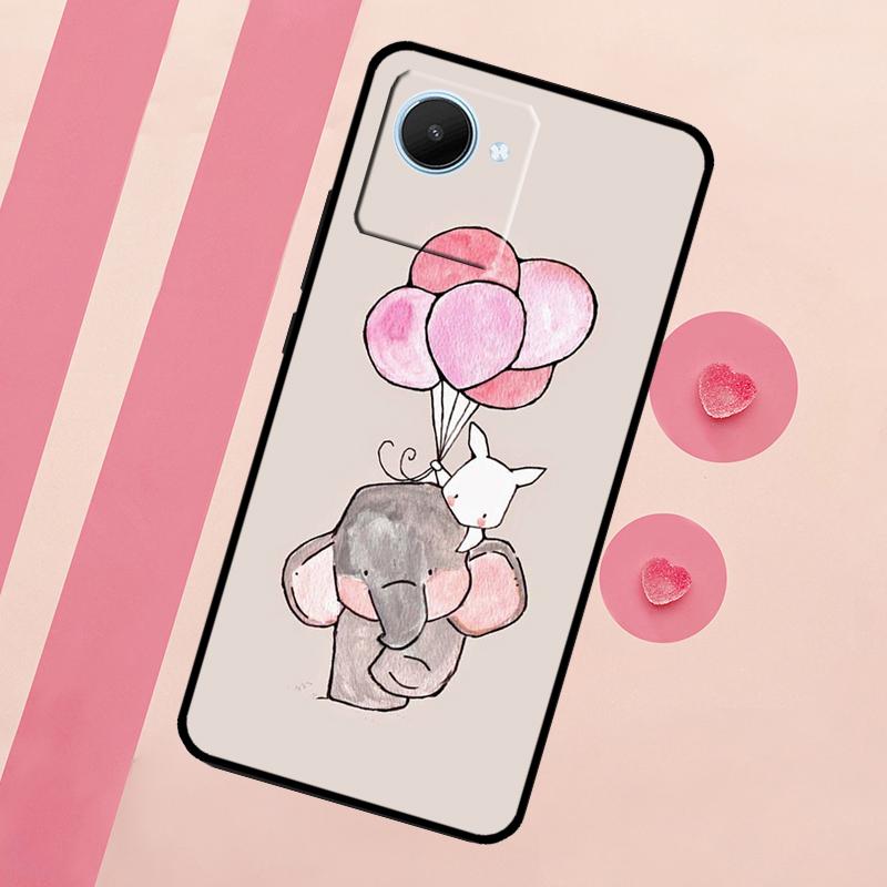Cute Elephant For Realme 10 11 12 13 14 Pro Plus C55 C71 C75 C67 C63 C61 C53 C35 C65 GT6 GT7 15 Pro Case