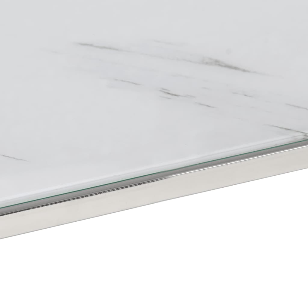  Coffee Table, Silver, Stainless Steel and Tempered Glass