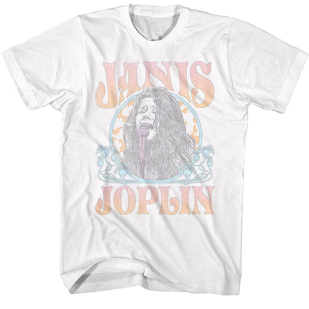 Janis Joplin Faded Art Noveau Circle Music T-shirt Tops Tees Men's Women's Unisex