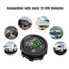 Car Voltmeter Digital LED Display Mini Round Voltage Battery Volt Tester Gauge Meter for Motorcycle Boat Marine Truck ATV UTV