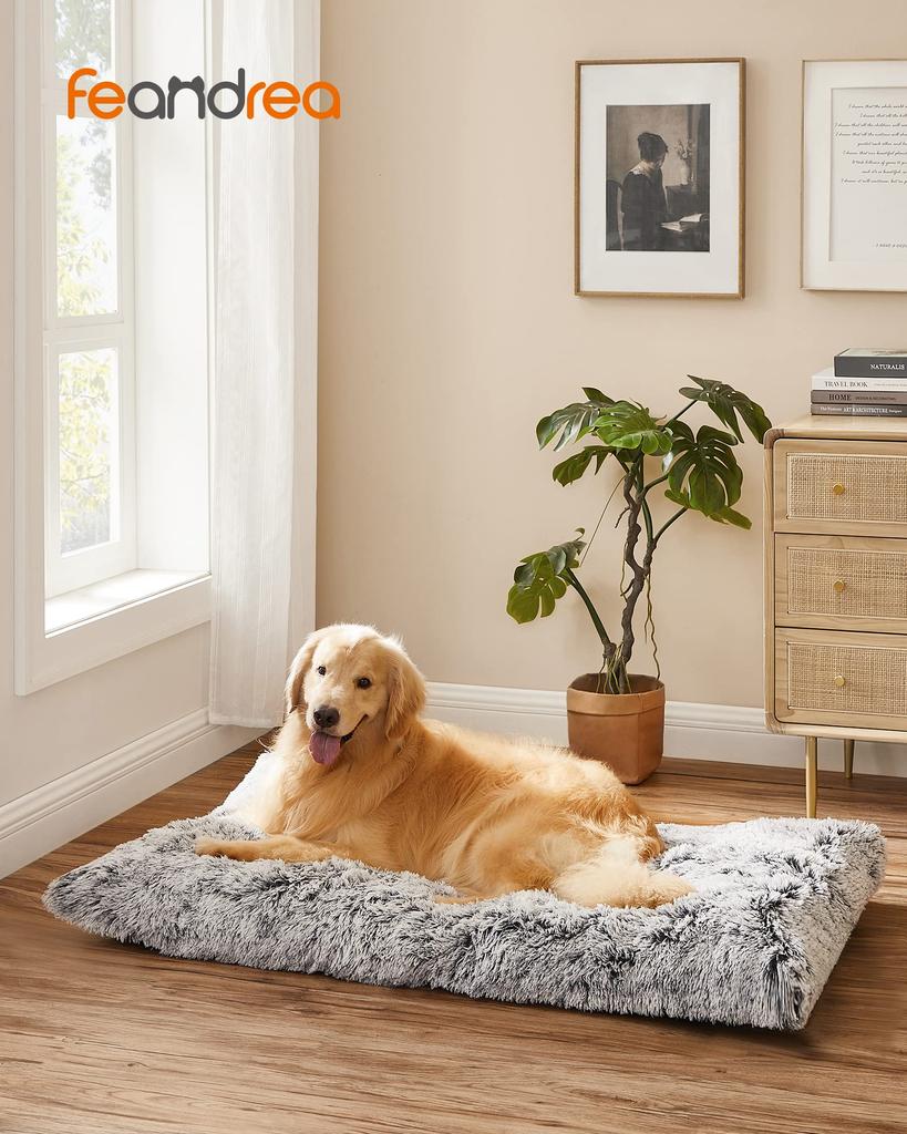 FEANDREA Pet Bed for and Large Fluffy Pet Cushion with Square Dog 122 x 74 x 10 cm Dogs, Cats, Dogs, Washable, Non-Slip, Clean, Cushion, (PGW204G01)
