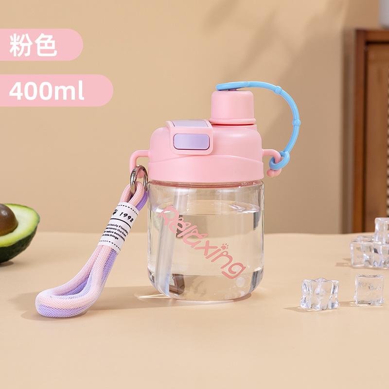 Water cup Cartoon children's straw cup Summer high value schoolgirl kettle Double drink cup