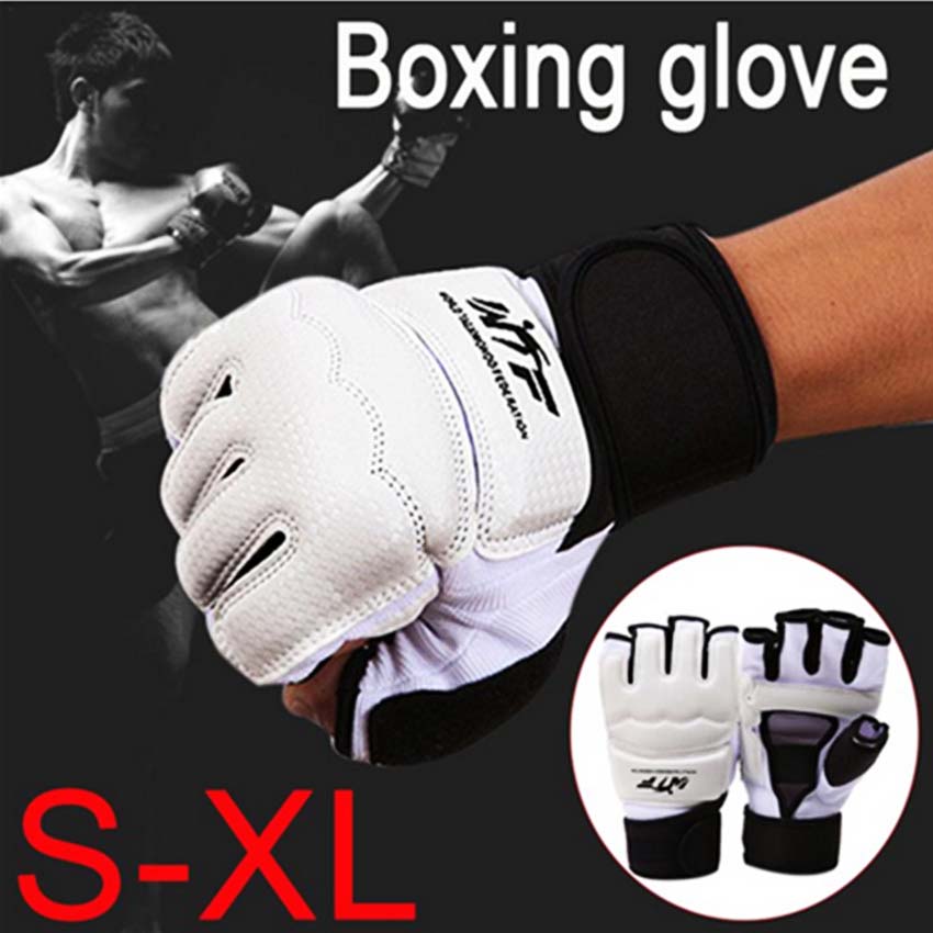 Half Finger Training Boxing Gloves Leather Fight Glove MMA Mitts Sanda Karate Sandbag Muay Thai Kick Men Kinder
