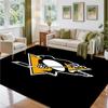 Pittsburgh Penguins Design Crystal Velvet Rug Soft Decorative Mat for Bedroom Entrance