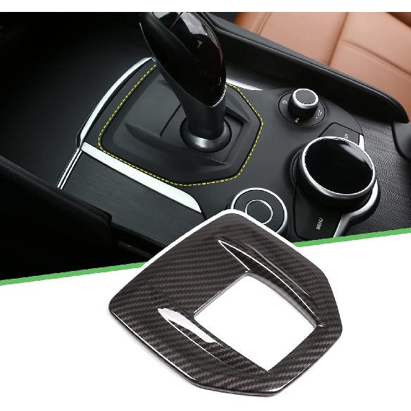 LLKUANG for Alfa Romeo Giulia Stelvio 2017 2018 2019 ABS Carbon Fiber Interior Center Console Gear Shift Panel Cover Trim