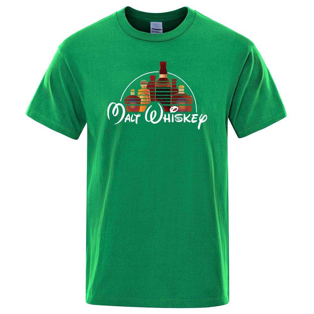 

Футболка с принтом солодового виски, смешная, алкогольная, пьяная, мужская, с коротким рукавом, свободные, большие, модная уличная одежда, летние топы XXXL зелёный
